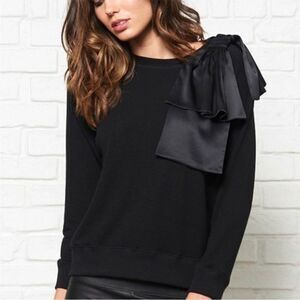 David Lerner Silk Bow Raglan Pullover small